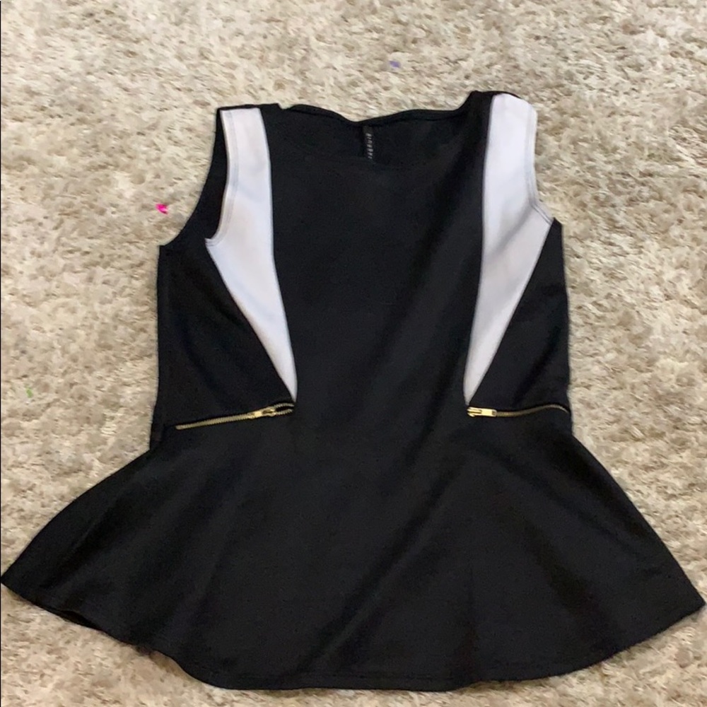 Black and white baby doll shirt
